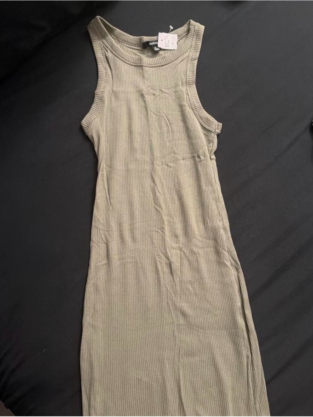Ambiance Olive Ribbed Tank Midi Dress